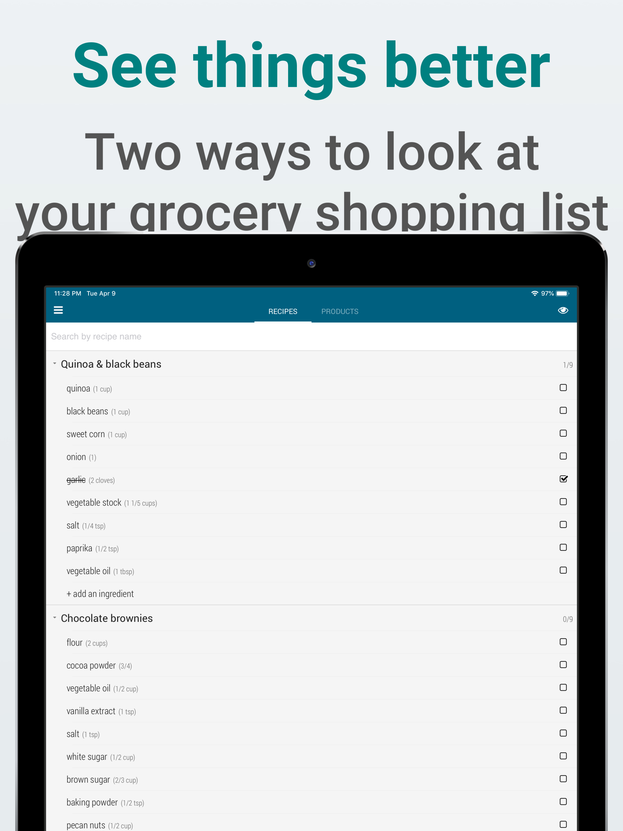 PivotList: Smart Grocery List
