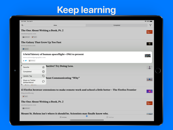 Readit - Save and Read Later iPad screenshot 7 - News app