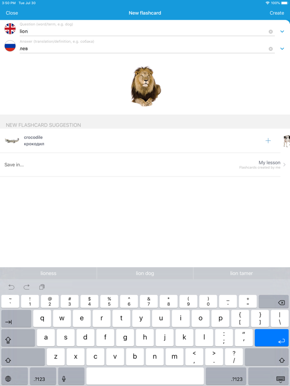 VocApp Language: Learn Russian iPad screenshot 6 - Education app
