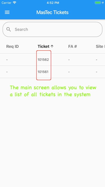 Mastec Mobile Ticket