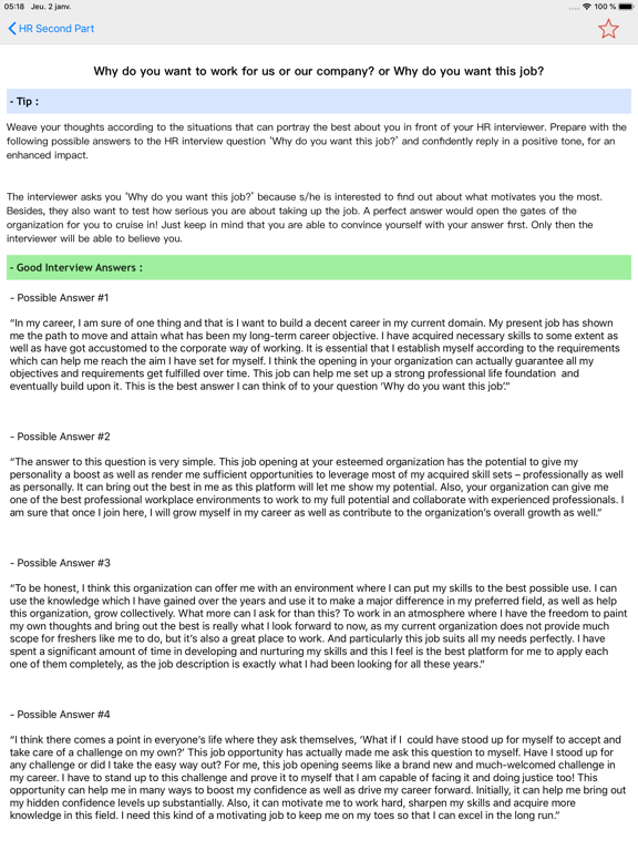 Interview Guid 2020 Q / A iPad screenshot