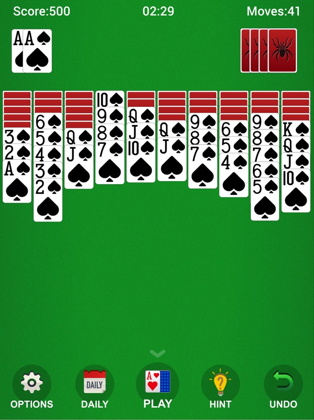 Spider Solitaire Card Game HD Playing Popular Free Classic