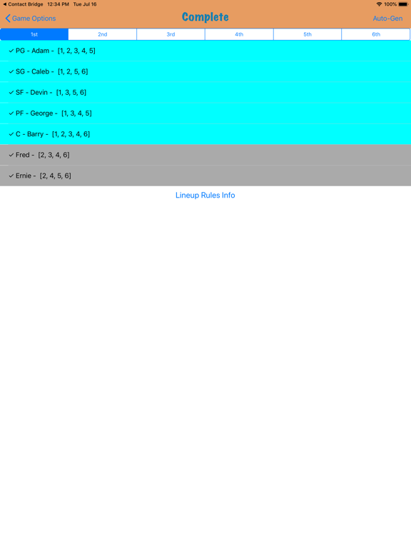 Lineupz iPad screenshot 4 - Sports app