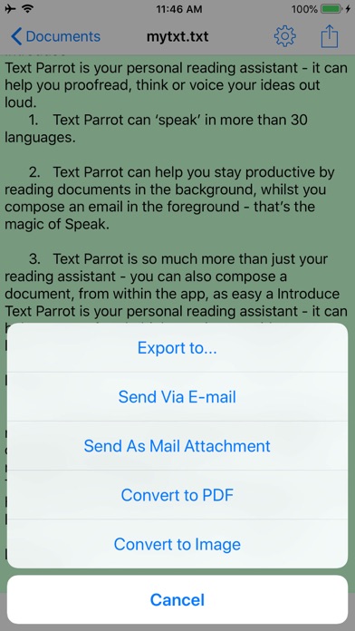 Screenshot #2 pour Text Parrot