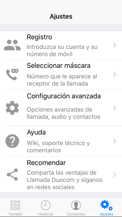 Screenshot #1 pour Llamada Duocom, grabar llamada