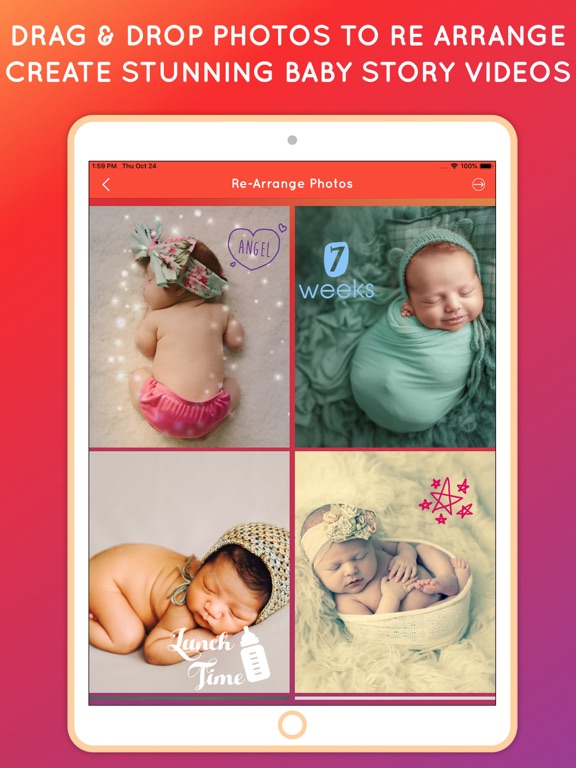Baby Story Photo Video Maker iPad screenshot