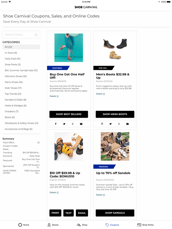 Shoe Carnival iPad screenshot 4 - Shopping app