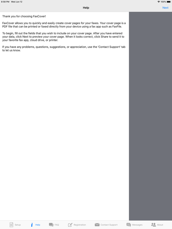 FaxCover - Fax Cover Sheet iPad screenshot 5 - Business app