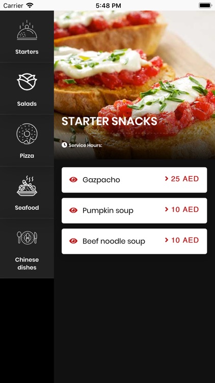 adaa digital menu