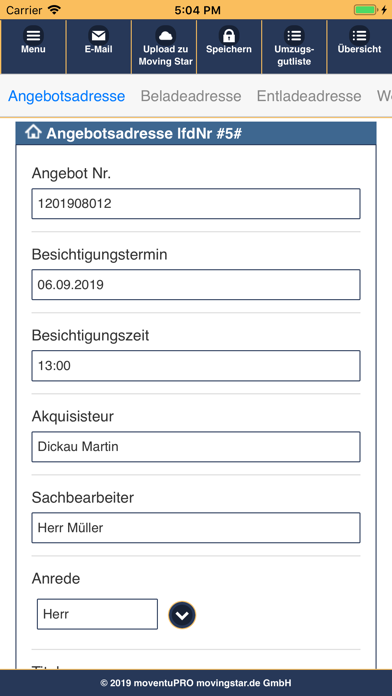 Screenshot #2 pour moventuPRO -Umzugsbesichtigung