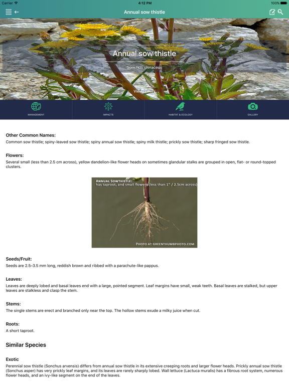 WeedsBMP iPad screenshot