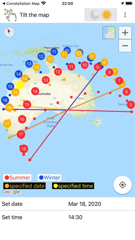 Sun position and path