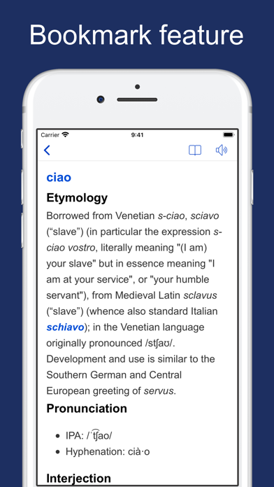 Italian Etymology Dictionary Screenshot