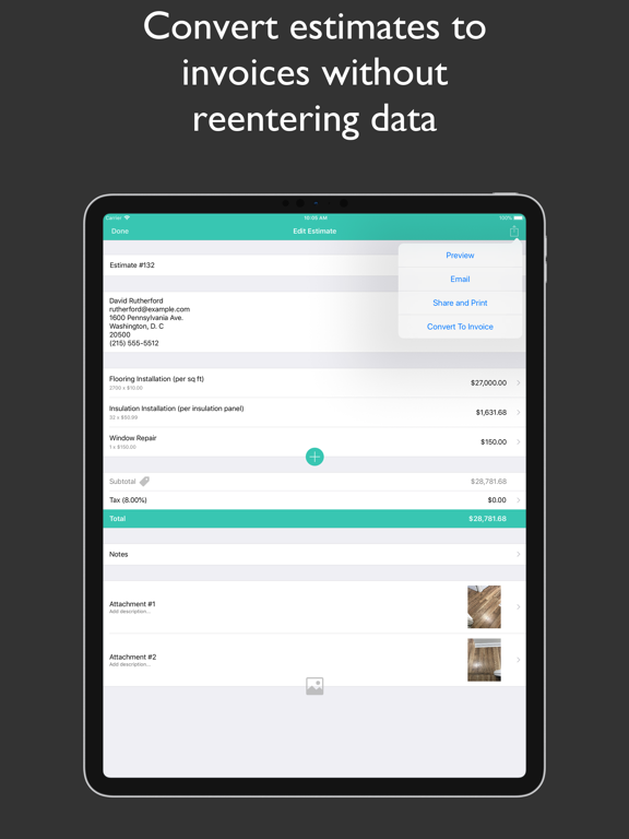 JotNot Invoice iPad screenshot 5 - Business app