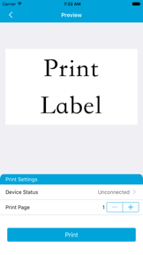 Print Label screenshot