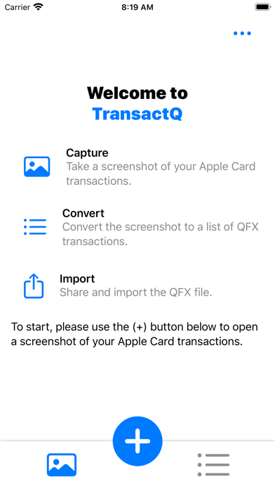 Screenshot #1 pour TransactQ: Apple Card to QFX