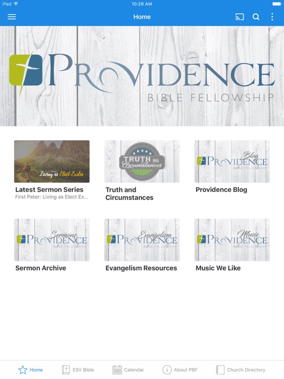 Providence Bible Fellowship iPad screenshot 1 - Lifestyle app