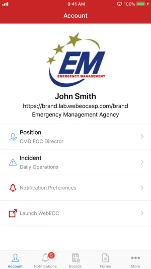 WebEOC screenshot 2
