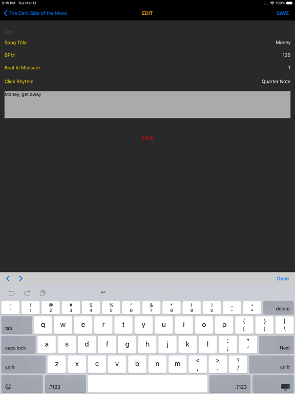Live Metronome iPad screenshot 5 - Music app