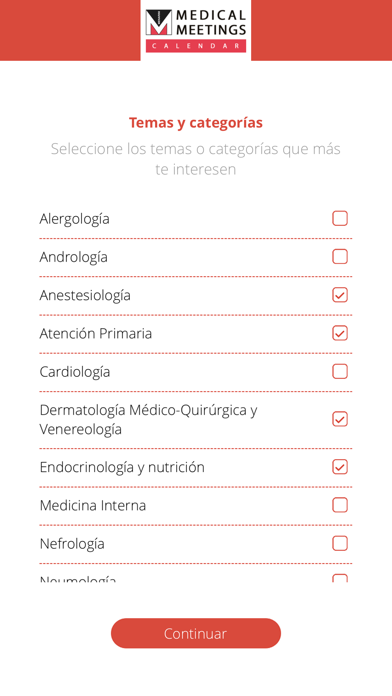 MEDICAL MEETING CALENDAR Screenshot