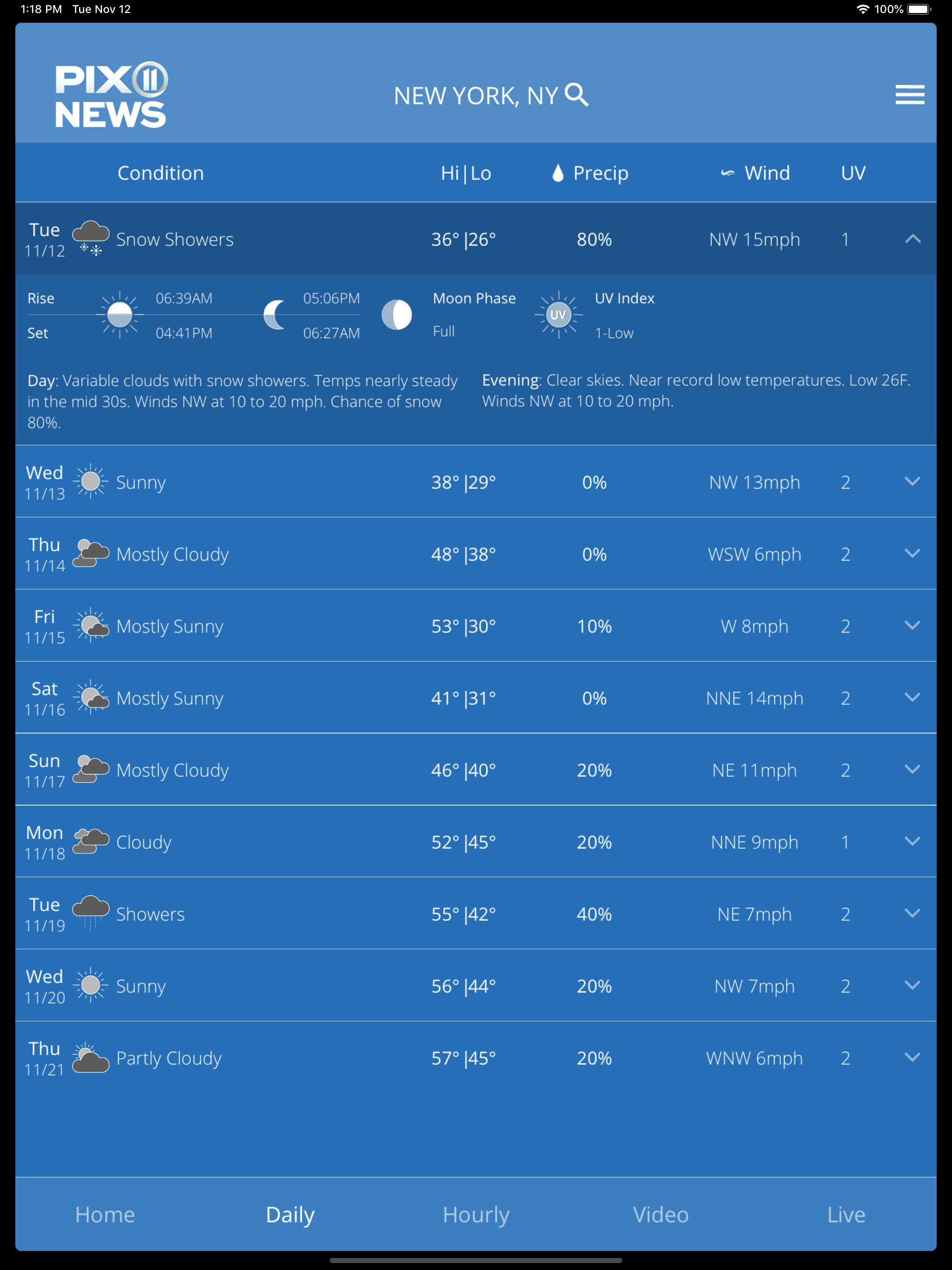 PIX11 NY Weather screenshot 5