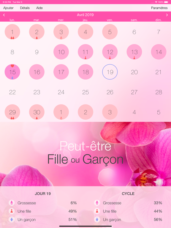 Screenshot #5 pour Calendrier du cycle menstruel