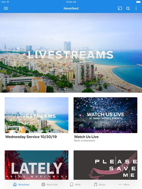 The Rock Churches Worldwide iPad screenshot 1 - Lifestyle app