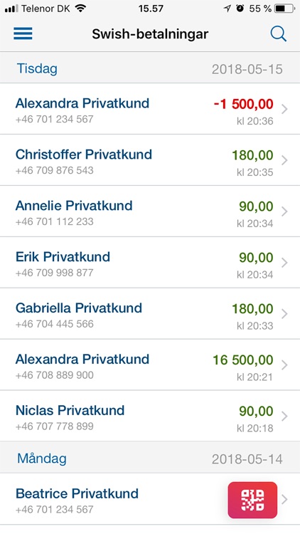 Nordea Swish Företag