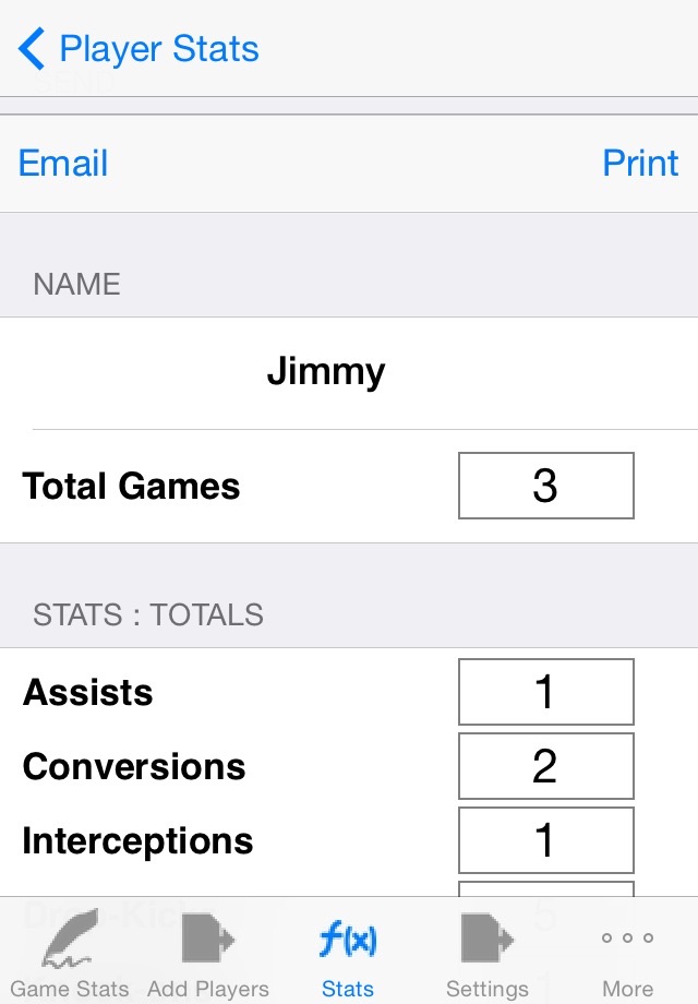 Rugby Player Stats Tracking screenshot 4