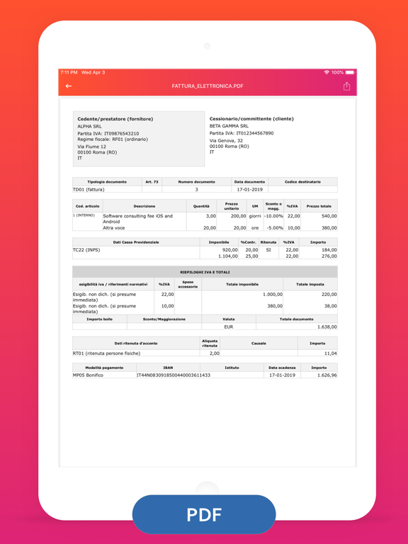 Screenshot #6 pour Lettore Fattura Elettronica