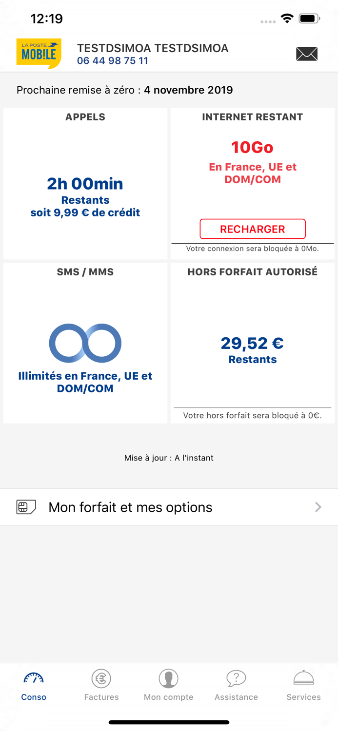 MON ESPACE LA POSTE MOBILE