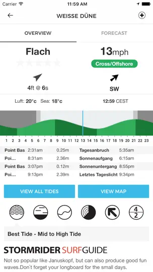 Screenshot von MSW Surf Forecast auf dem iPhone 1