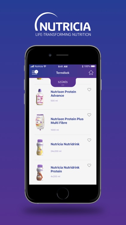 Nutricia Termékválasztó