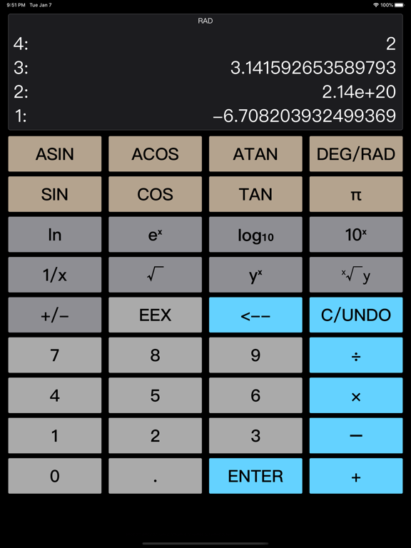 Screenshot #5 pour Calculatrice RPN à pile
