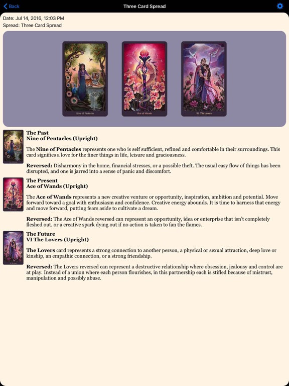 Crystal Visions Tarot iPad screenshot 4 - Entertainment app