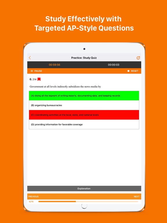 AP US Government + Politics iPad screenshot
