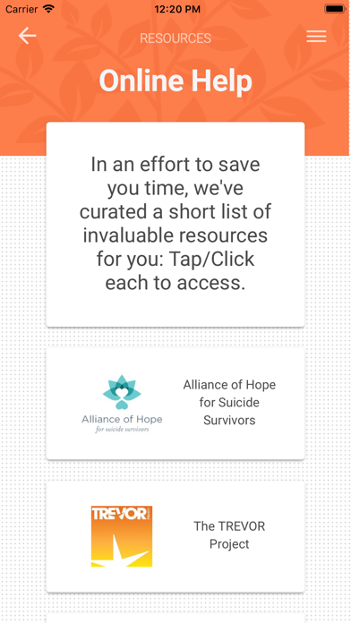 Screenshot #1 pour Suicide Prevention App