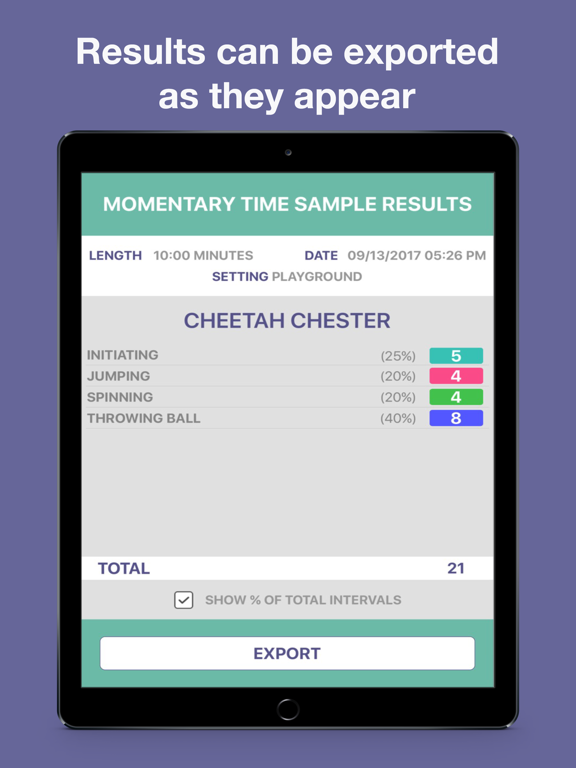 Behavior Observation Made Easy iPad screenshot 6 - Education app