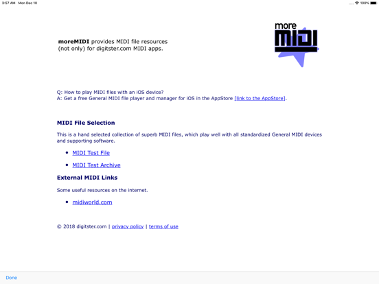 GM MIDI Player iPad screenshot 8 - Music app