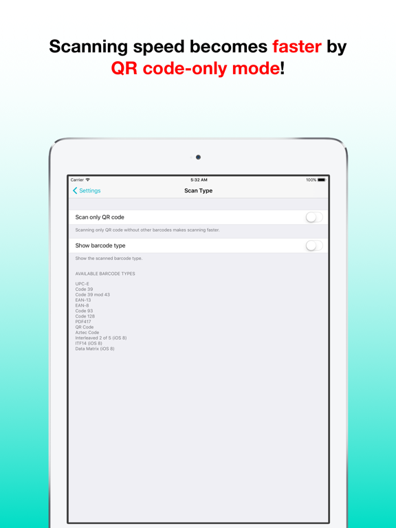 QRCode Barcode iPad screenshot 4 - Productivity app