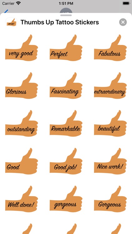 Thumbs Up Tattoo Stickers screenshot-3
