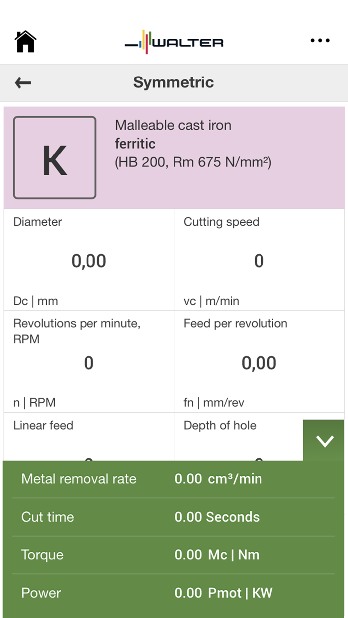 Walter Machining Calculator