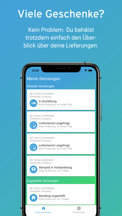 Screenshot #1 pour Fairsenden Liefertermine