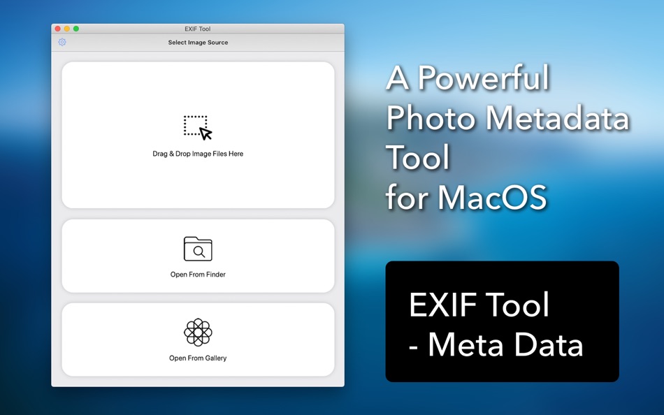 #1. EXIF Tool : Metadata Tool (macOS) Podle: Dongwook Cho