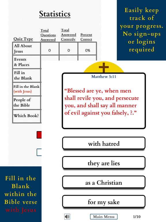 Quiz of the Christian Bible iPad screenshot 5 - Games app
