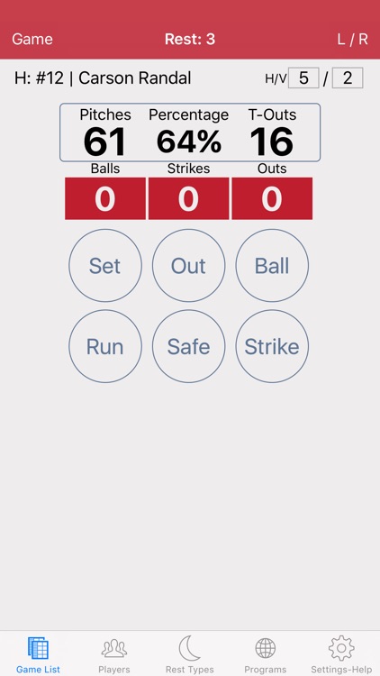 Baseball/Softball Pitch Count