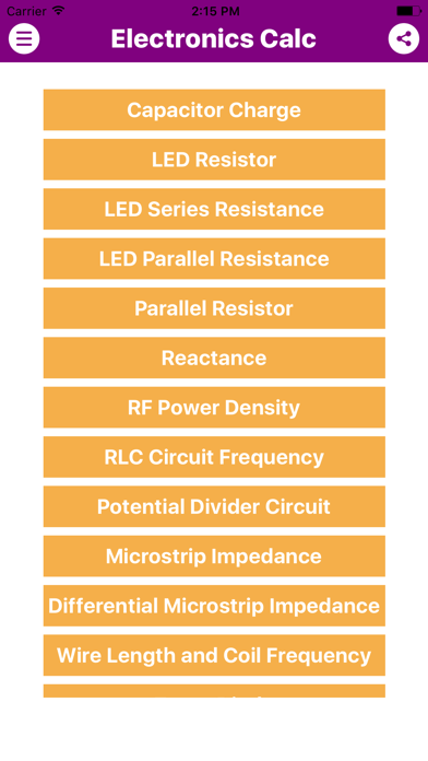 Electronics Engineering Calc Screenshot