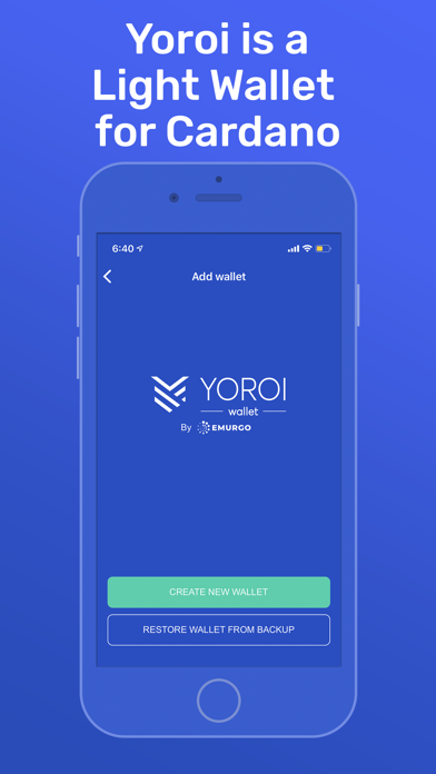 EMURGO’s Yoroi Cardano Wallet Screenshot