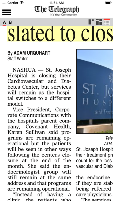 Nashua Telegraph iPhone screenshot
