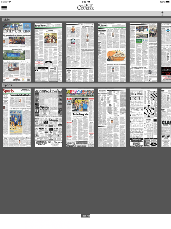The Daily Courier iPad screenshot